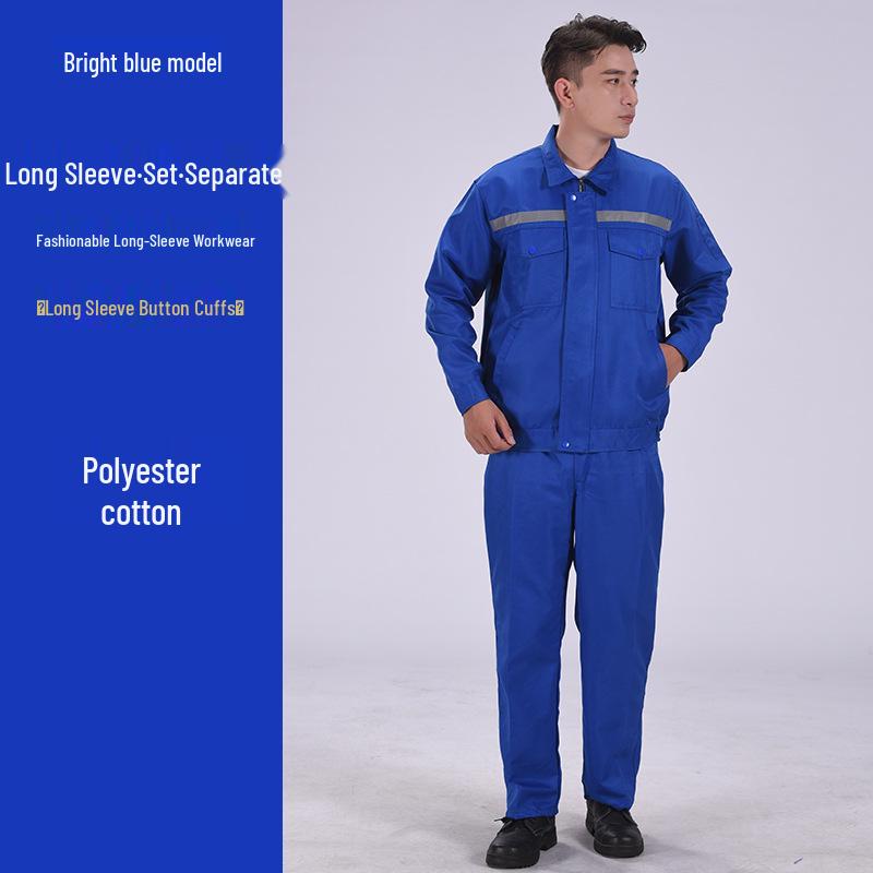 Men's Long Sleeve Workwear Set: Durable Labor Protection, Auto Repair & Site-Ready Uniform