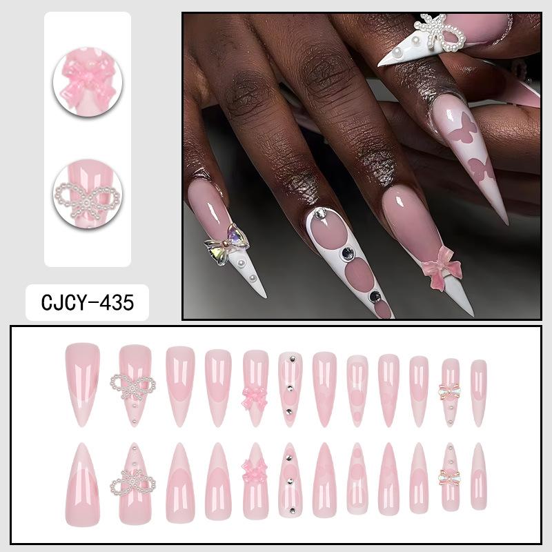 O8 Long Nail Art Tips - European & American High-End Wearable Summer Stickers