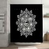 Mystic Mandala Shower Curtain Gothic Home Decor Bohemian Tapestry Wall Hanging Dark Art Spiritual Decor Sacred Geometry Room Div