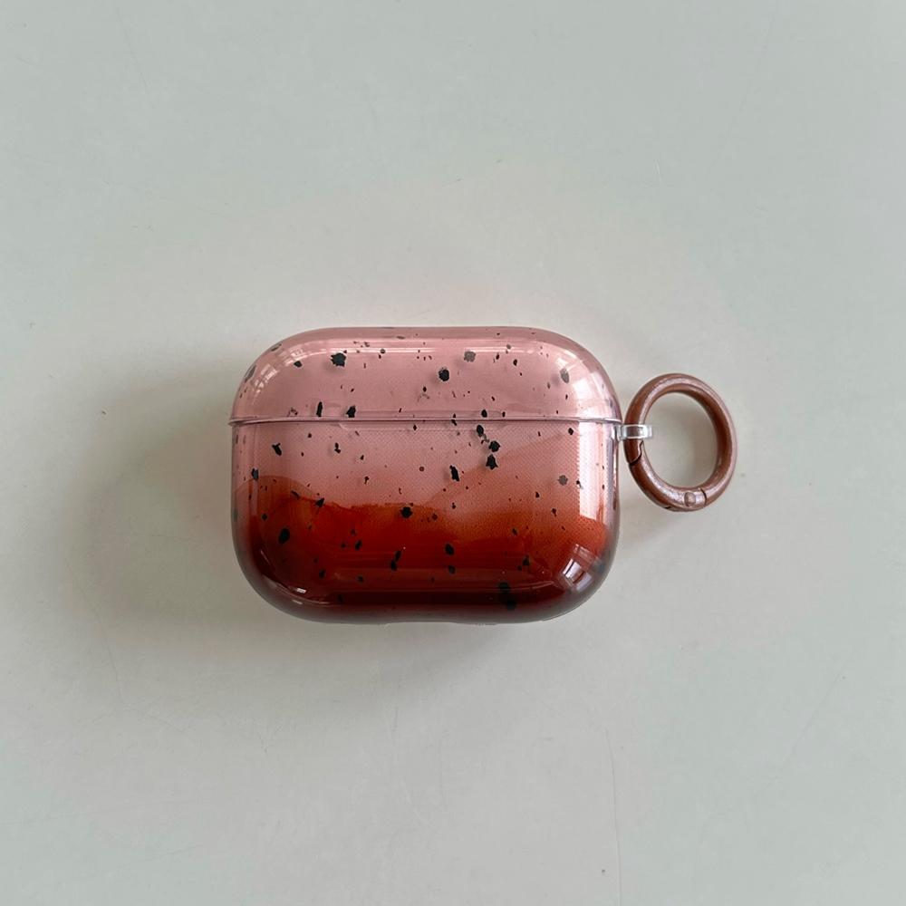 Pink Brown Gradient Transparent Splashing Ink Design Soft Cover Case for Airpods 1/2/3/4 Pro 2nd Fashion Simplicity Coque