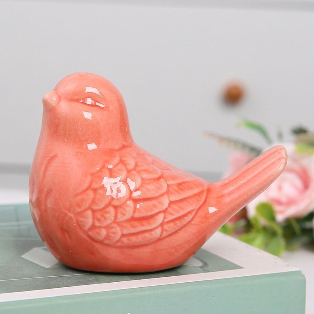 1/2PCS New Ceramic Bird Ornaments 6 Colors Decoration Crafts Simulated Bird Simulated Animals Home Decor