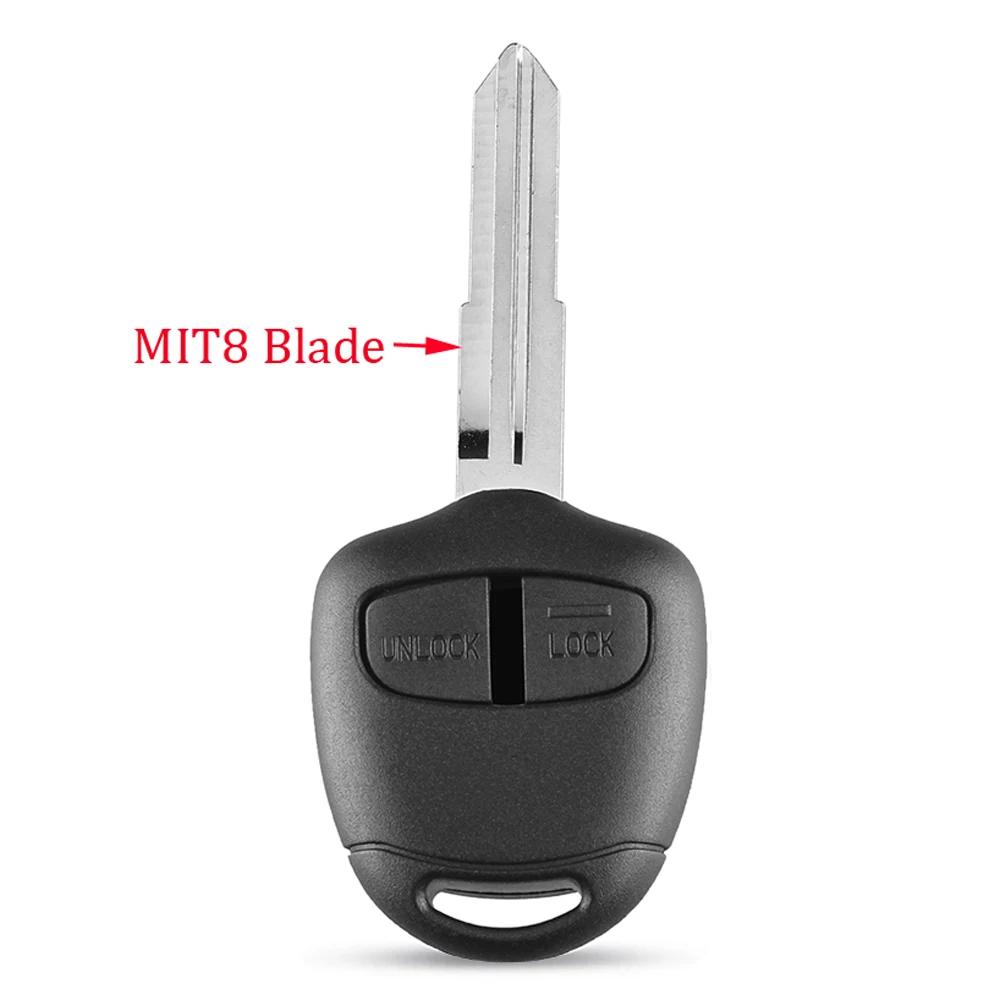 Fjernkontroll Bilnøkkel Skall Fob Etui Deksel for Mitsubishi Lancer Grandis Evolution Outlander Nøkkel 2 3 Knapper MIT11/MIT8 Blad