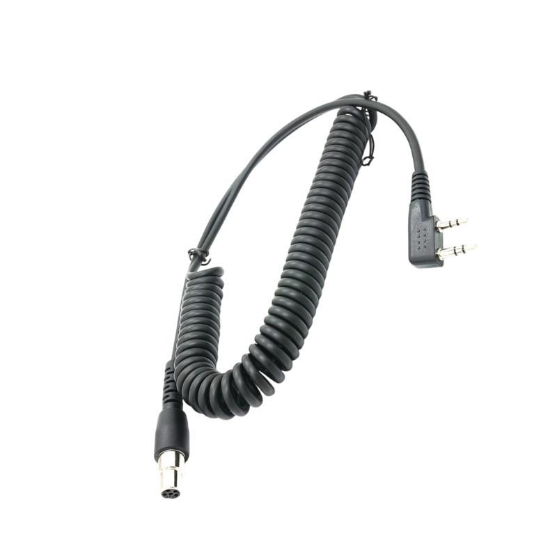 Upgrades 2 Pin To 5 Pin Coil Cord Cable Two Way Radio Cable Plastic Retractable Coil Cable for Various Radios Earphone