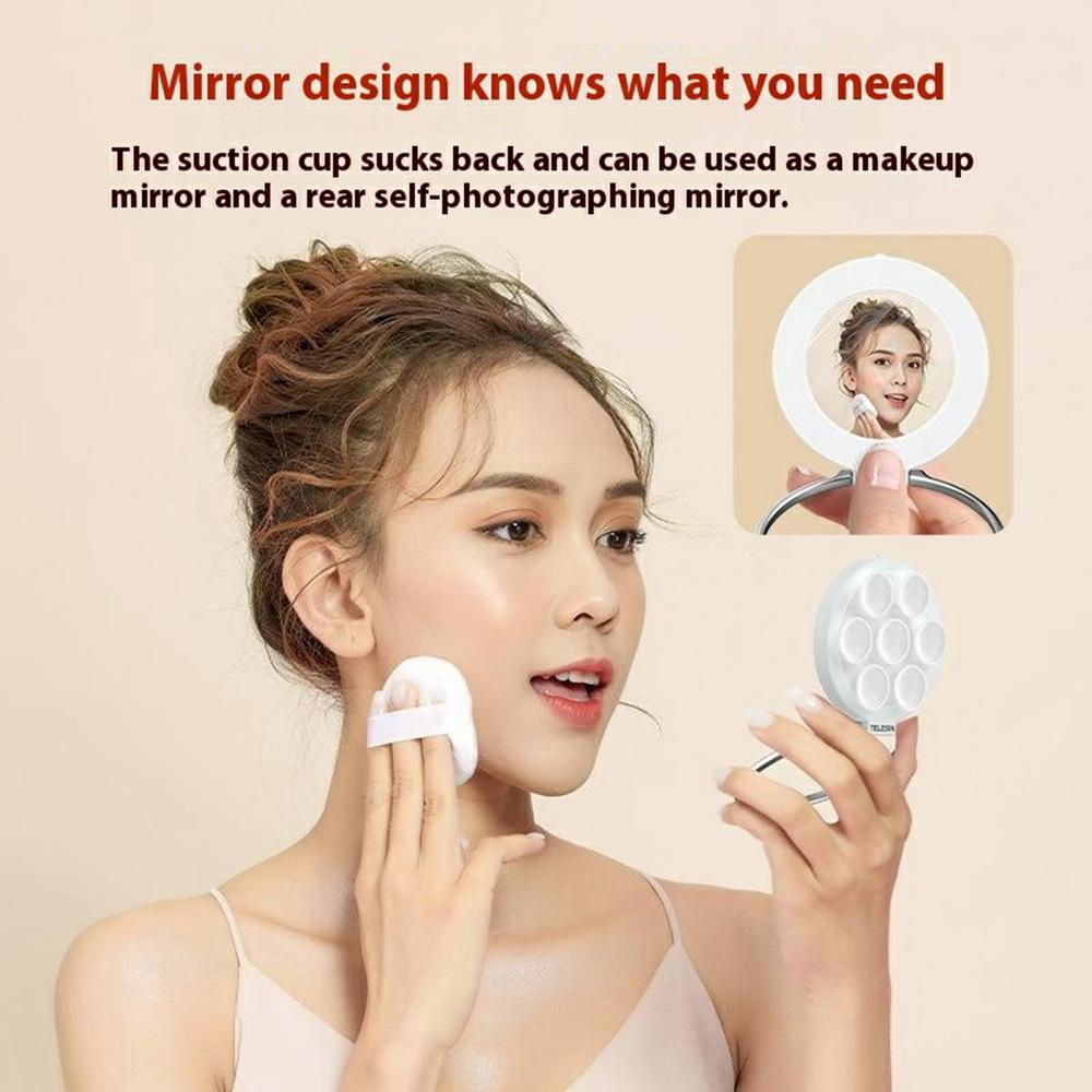 TELESIN P3-SUS-01 Suction Cup Phone Mount Magnetic Mirror Glass Portable Silicone Phone Ring Holder