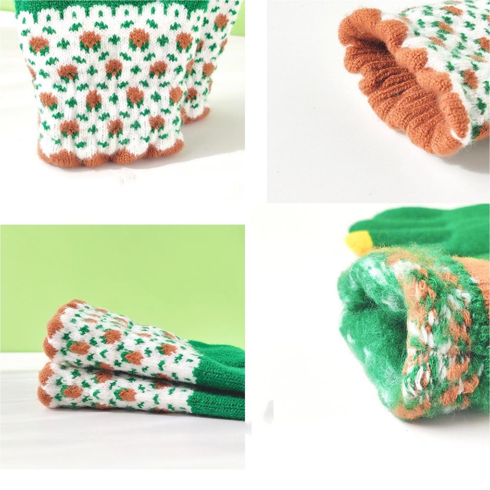 Women's Winter Touch Screen Gloves Fashion Full Finger Cashmere Knit Gloves Warm Thickened Couples Outdoor Cycling Gloves