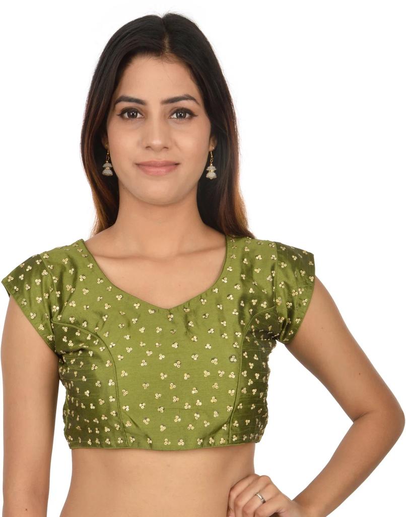 Women's V Neck Desigenr Choli Indian Bollywood Wedding Wear Stitched Blouse