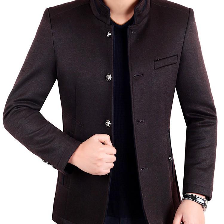 Men's Non-Iron Woolen Business Fashion Jacket Coat for Autumn-Winter
