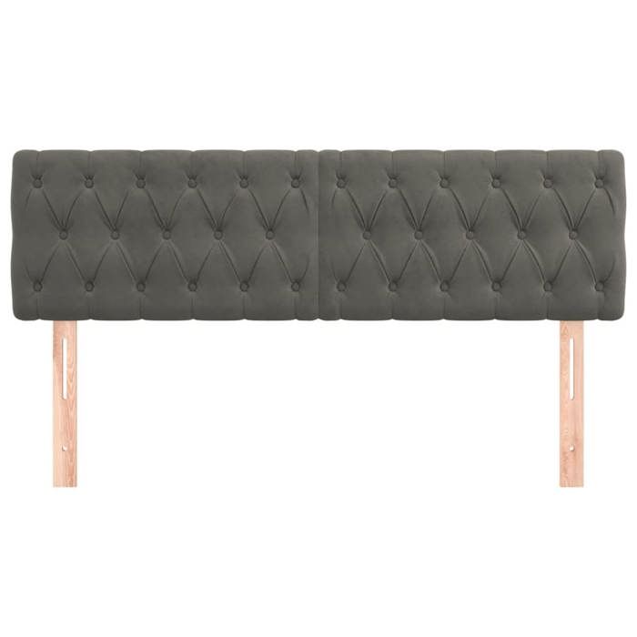 VidaXL 2x Headboards Bedroom Furniture Bed Accessories Single Bed Heads Interior Bed Frame Heads Dark Grey 346349