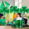 5Pcs Green Clover Honeycomb Hanging Pendant Paper Honeycomb Hanging Ornament  for Home