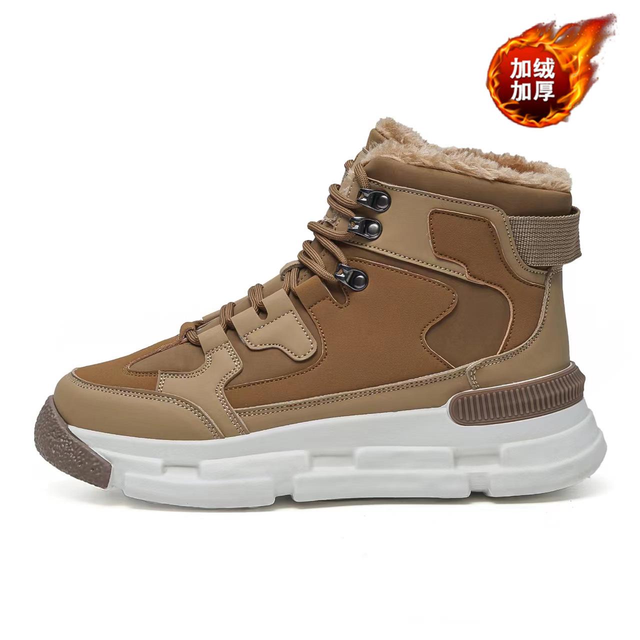 Модные зимние новые зимние ботинки на толстой подошве для спорта и отдыха модные ботинки из хлопка и бархата мужская обувь роскошные кроссовки Zapatos Mujer 39 2498₽