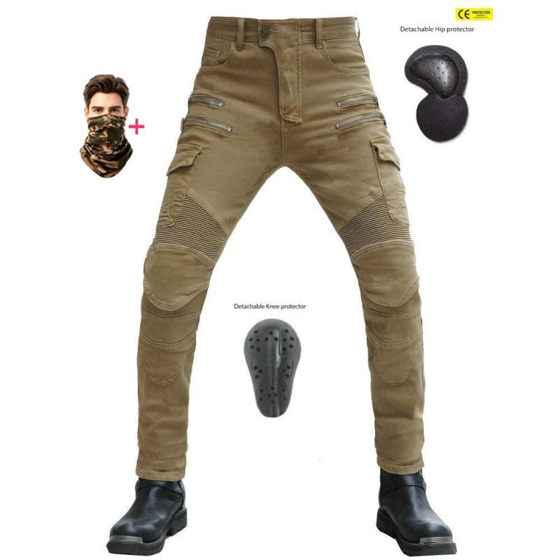 Motorcycle Riding Pants Men Cotton Motorcycle Protective Trousers With Knee Elbow Pads Breathable Windproof Durable XXS