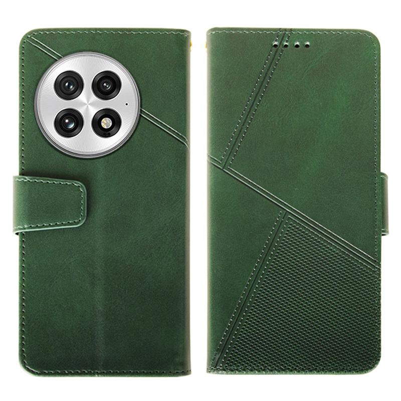

IDEWEI For OnePlus 13 Case Leather Wallet Phone Cover Stand Calf Texture Green