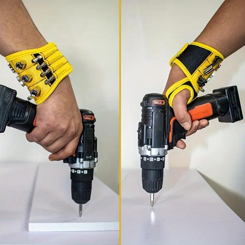 2pcs Magnetic Wristband with Super Strong Magnets Holds Screws, Nails, Drill Bit. Unique Wrist Support Design
