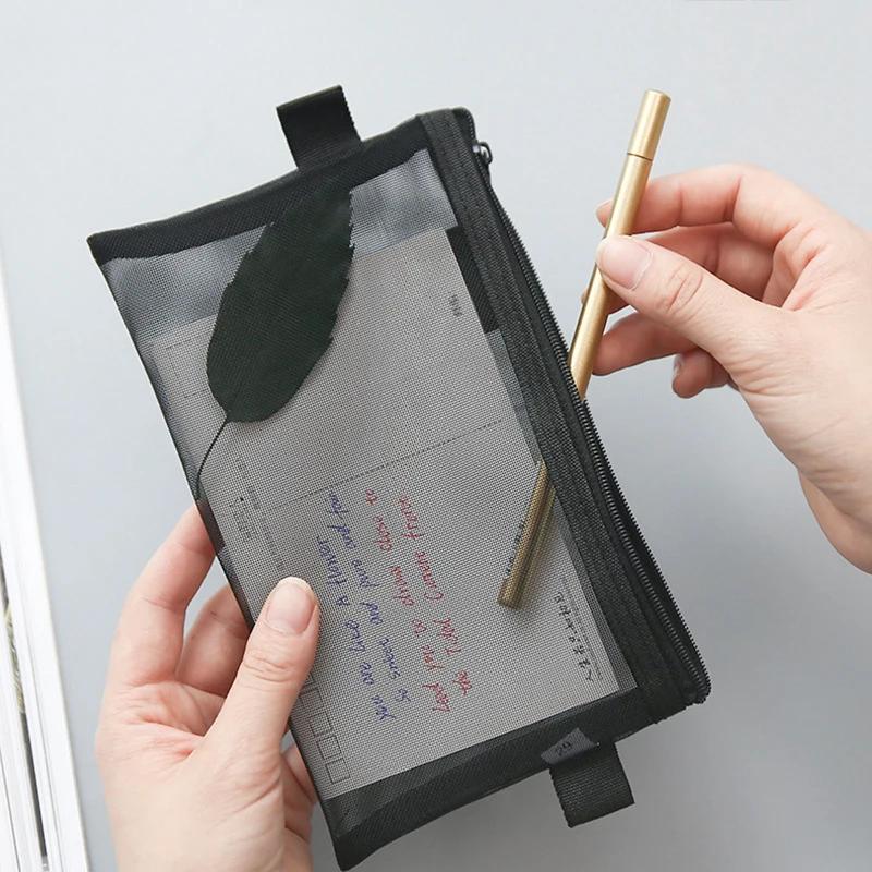 Transparente A4/A5/A6 Netz-Reißverschlusstasche Klare Dokumententasche Buch-Dateien-Mappen Schreibwaren Federmäppchen Aufbewahrungstaschen Kosmetiktasche