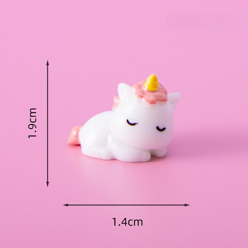 Süße Cartoon-Einhörner in Miniaturlandschaften, Kreative Heim-Schreibtischdekorationen, Auto-Dekorationen, Harz-Handarbeiten und Kleine Ornamente