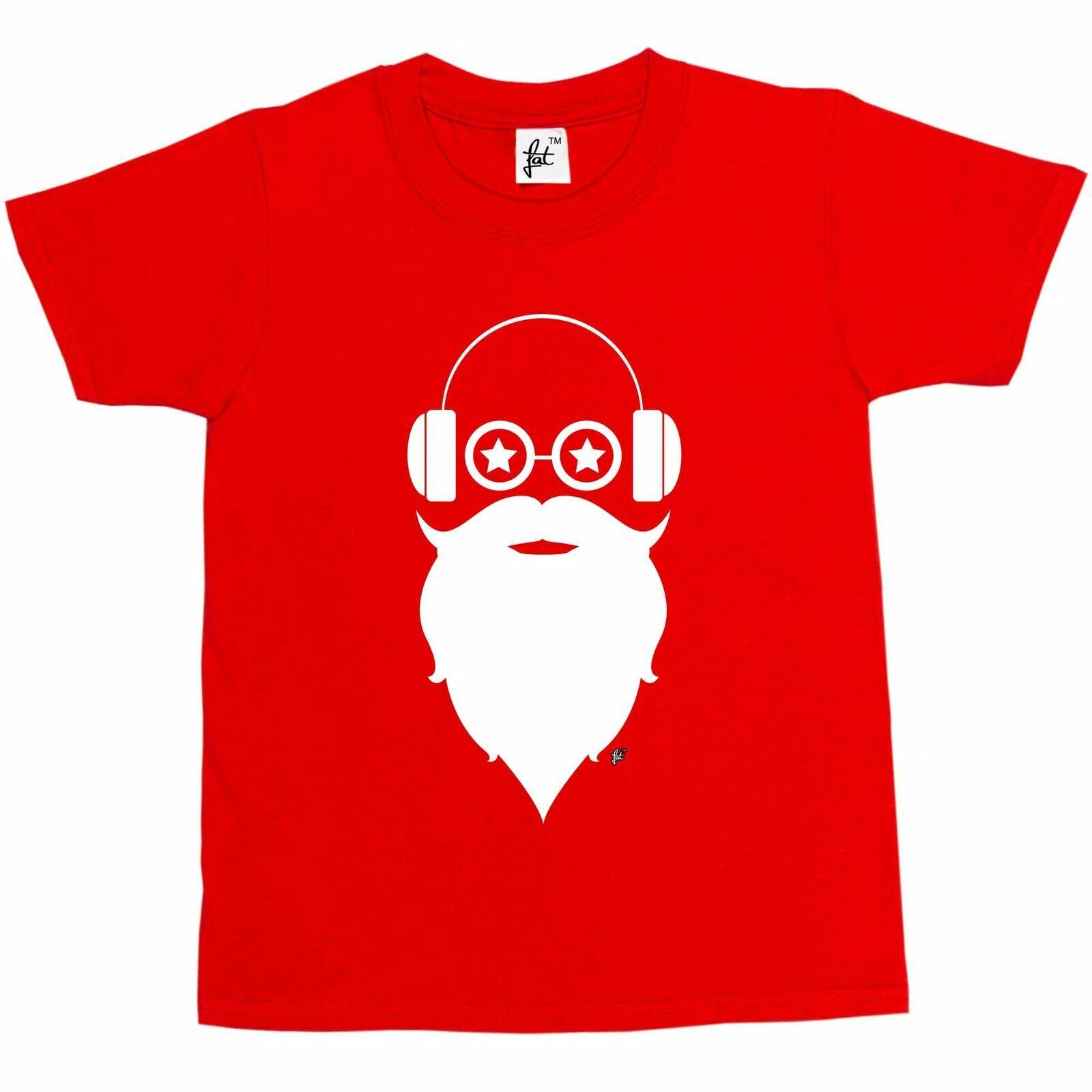 Cool Rock Music Santa Claus Wearing Headphones Kids Boys Girls T-Shirt XXXXL