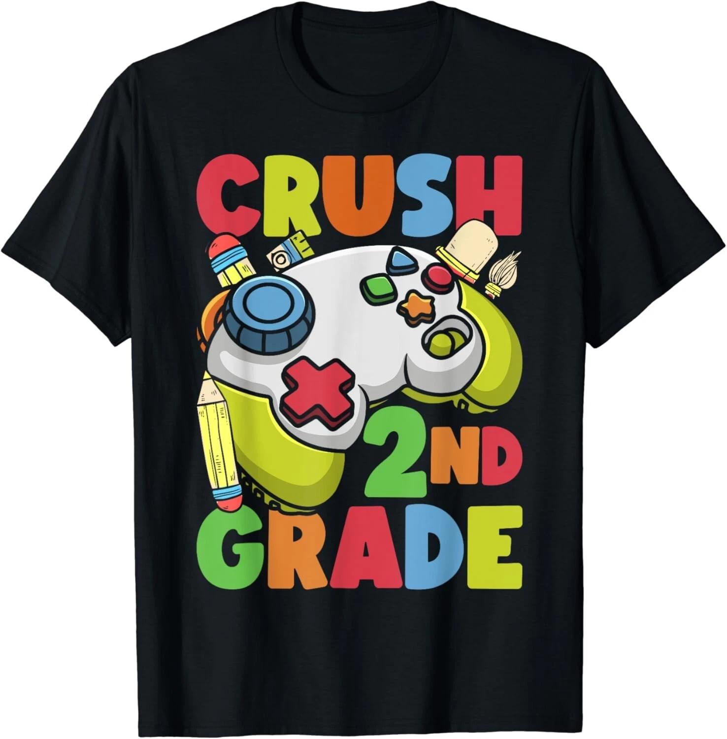 

Ready To Crush 2nd Grade Gamer Student Funny Back to School Gift Unisex T-Shirt S