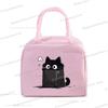 Anime Comic Cat Print Lunch Bag Women And Kids Funny Kitten Graphics Bento Thermal Handbags Thickened Insulation Lunch Box Bag