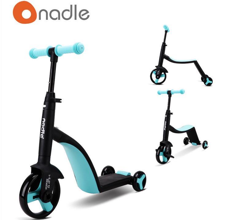 

Nadle Natto 3-in-1 Multifunctional Scooter and Balance Bike for Ages 1-6 синий