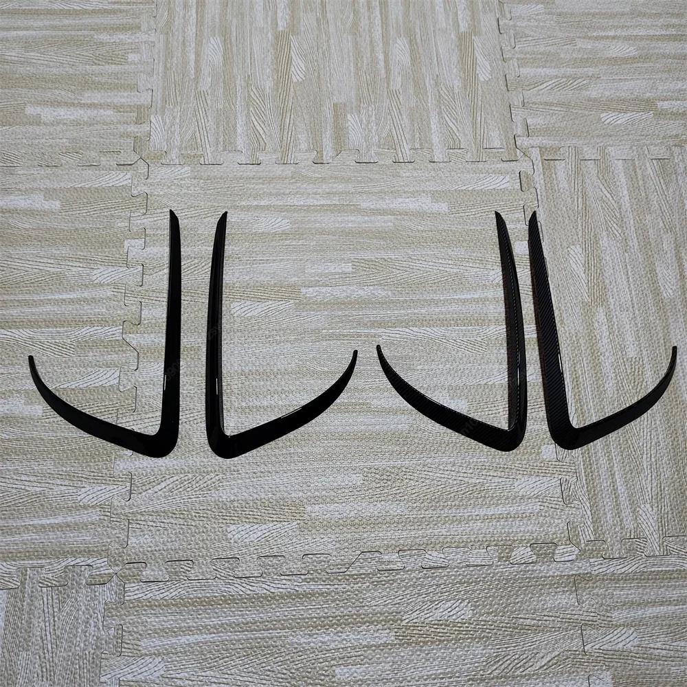 Front Fog Lamp Eyebrow Wind Knife For Tesla Model 3 2017-2023 Gloss Black Fog Lamp Trim Carbon Look Blade Trim Bodykits Tuning