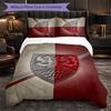 Biancheria da letto a tema VfB Stuttgart Set 3 Pezzi Copripiumino Biancheria da letto Decorativa per Camera Adolescenti Decorazione Casa