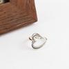 New Arrivals Open Run Heart Ring Symmetrical Cutout Plain Glossy Silver Ring Edg