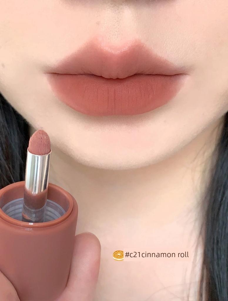 Limited Edition Autumn/Winter Color: Brightening Brown! Multi-Use Cream Lip Mud C21 Cinnamon Roll Low-Saturation Matte Lipstick Lip Gloss