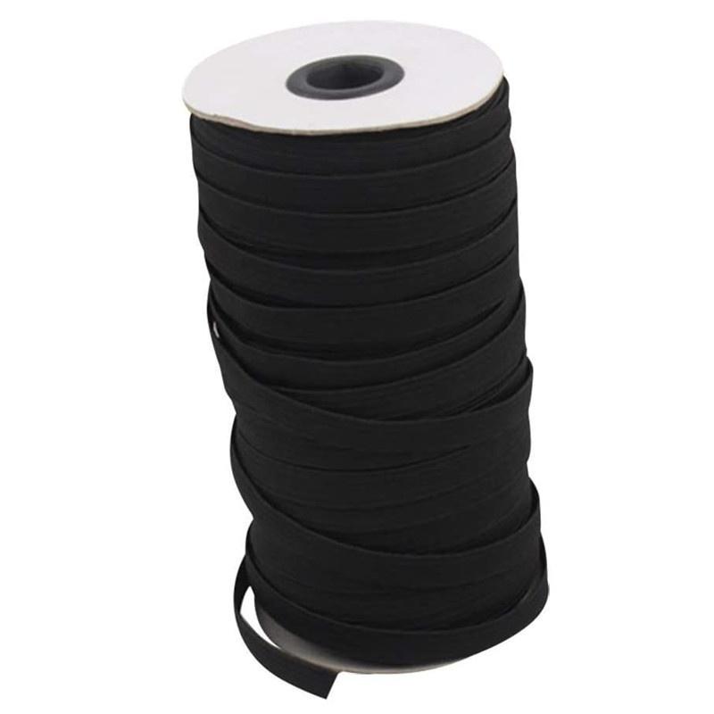 200yds//Roll 6mm Black Flat Elastic Cords Braided Sewing Band Ropes Crafting 1//4/"