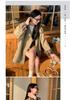 Women's Petite Color Block Short Trench Coat - 2025 Early Autumn Korean and British Style