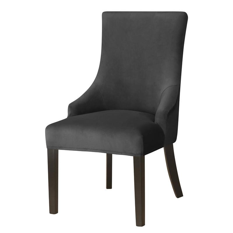 Stretch Velvet Wingback Chair Cover High Back Sloping Arm Dining Chairs Cover