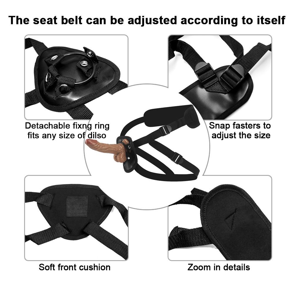 Wearable Massager Penis Penetration Strap On Dildo Panties Suction Cup Anal Toy for G-spot Stimulation for Lesbians and Couples