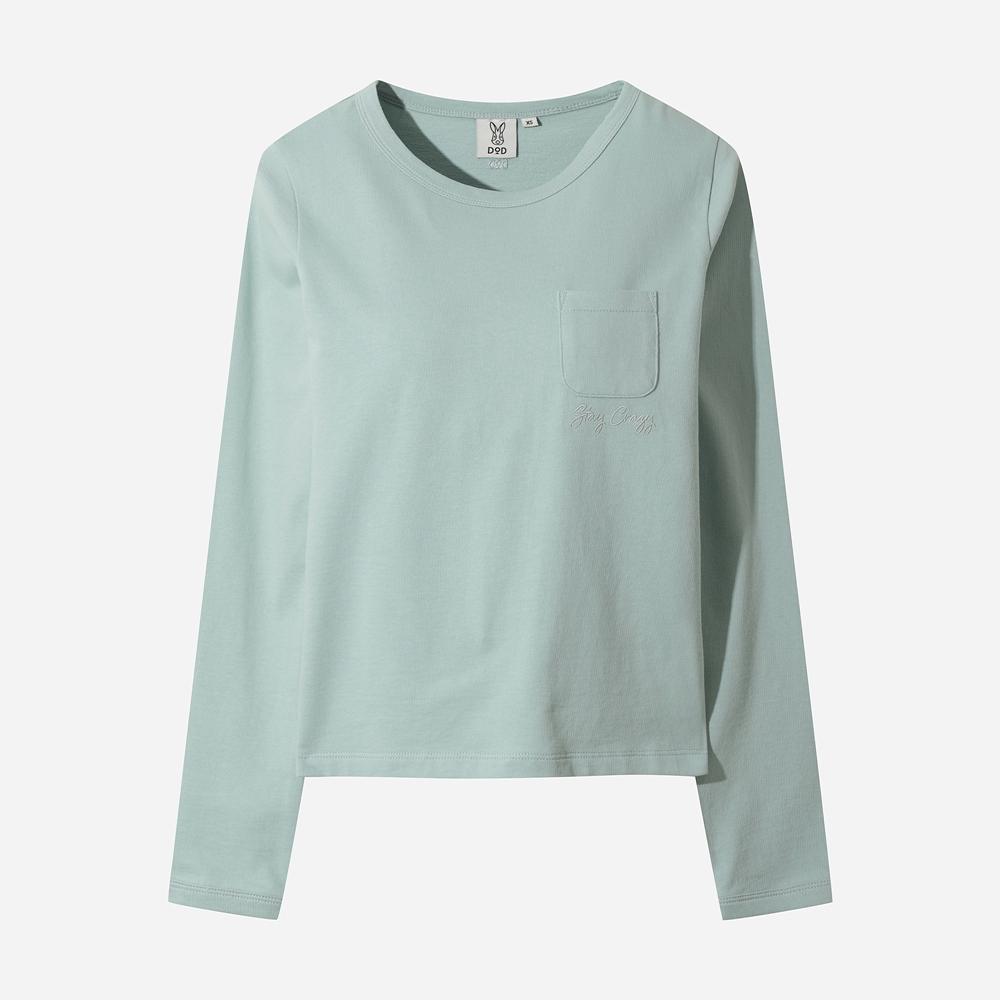 DOD Essential Pocket Long T-Shirt For Women (L.Skyblue)