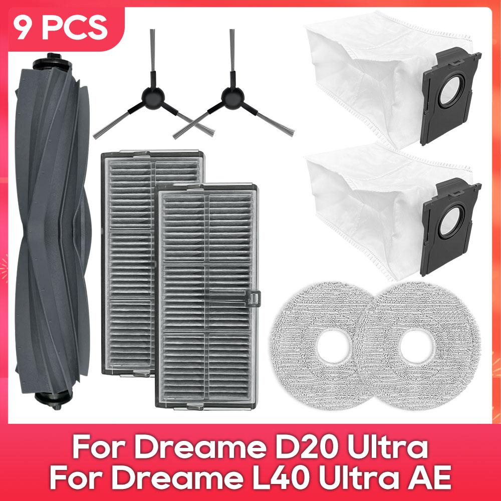 Fit For ( Dreame L40 Ultra AE / L40S Ultra CE / D20 Ultra ) Parts Main Side Brush Filter Mop Cloth Dust Bag Accessories