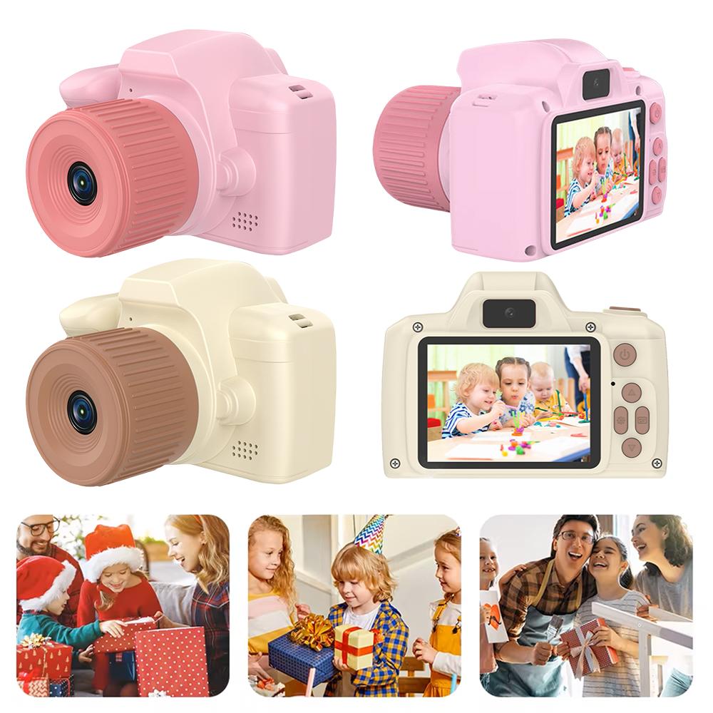 Kids Mini Camera Long Lens Cartoon Toys For Girls Boys Birthday Gifts 1080P 2.4 Inch Screen Photo Record Life Child Camera Toys