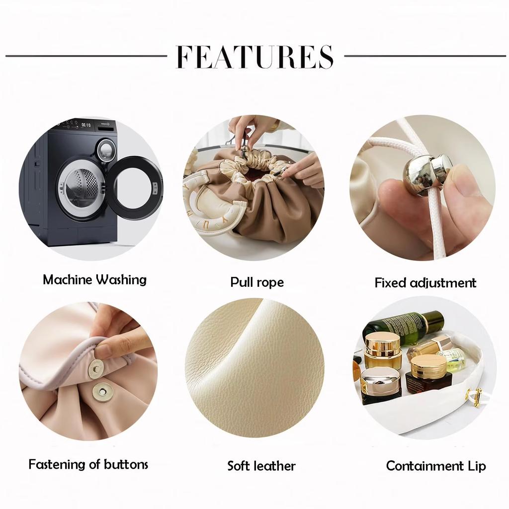 Geantă portabilă de machiaj pentru uz zilnic Moda femei Genți de toaletă de călătorie de mare capacitate pentru doamne Geantă de depozitare cosmetice cu cordon