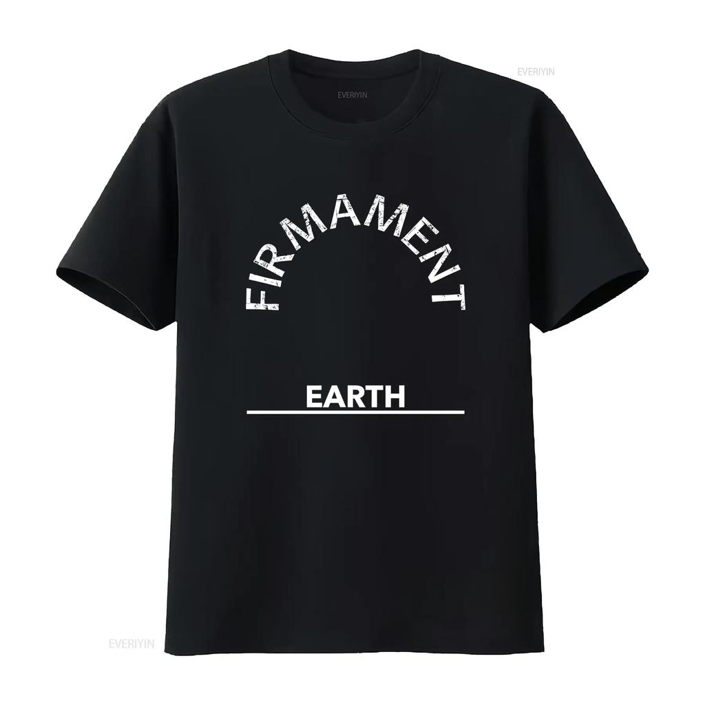 Firmament Flat Earth T Shirt Unique Design for Trendy Fashion Lovers vintage Washed Stylish Top For Everyday Wear streetwear