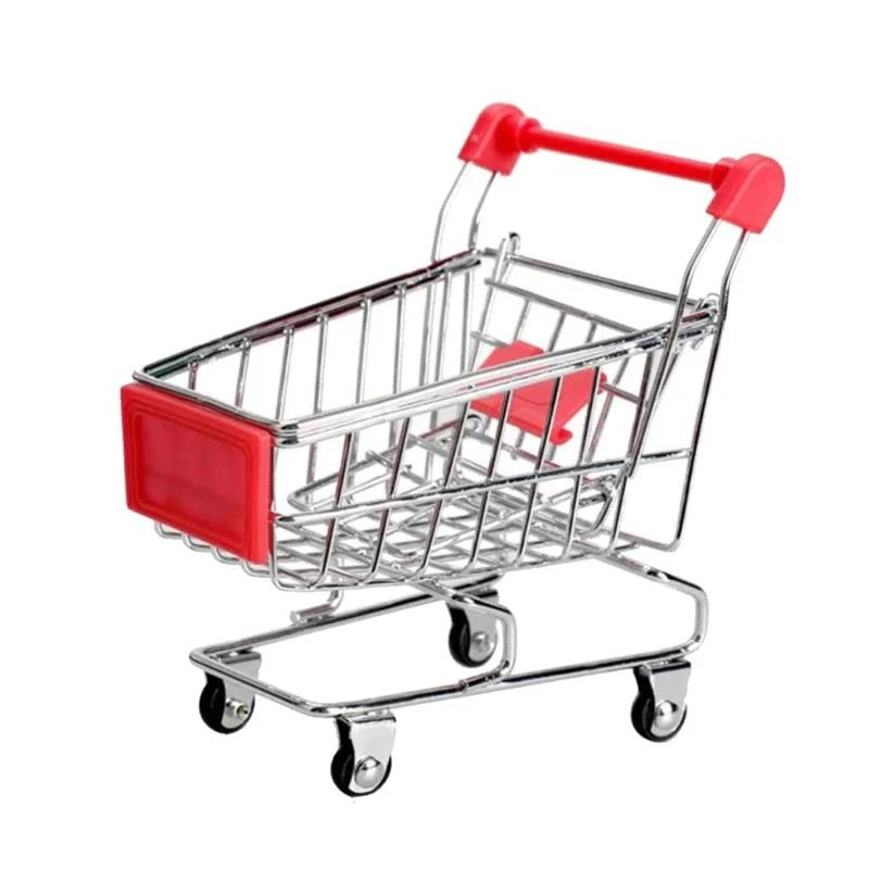 

New Mini Shopping Carts Creative Handcart Kids Craft Toy Utility Cart Crafts Display Storage Toys Holder Gifts For Children червоний