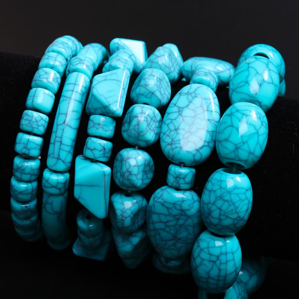 Beading Material Loose Spacer Beads 8.5-27mm High Quantity Barrel Beads For Bracelet Imitation Turquoise 10/20/50Pcs Pendants Craft Supplies  Beads