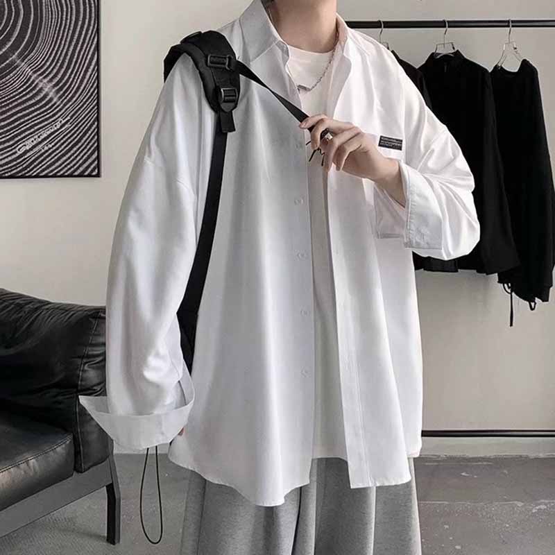 Men's Shirt Multi-color Men's Spring and Autumn Korean Fashion Long-sleeved Shirt Coat