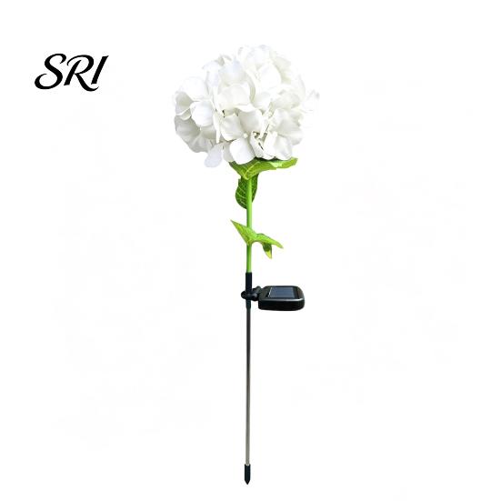 Solar Garden Post Lights Fairy Hydrangea Light, LED Powered Outdoor Stake Lights, Waterproof Vibrant Patio Lanterns Artificial Flower Light for Path,