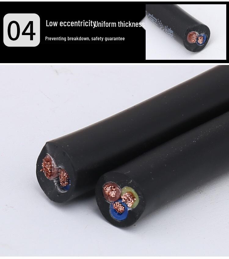 3-Core Pure Copper Wire & Cable: 2.5/4/6/10 sq mm Power Cord Extension for Household Use