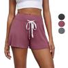 Women’s Shorts Rayon Solid Color Half Pants Sporty Yogo Bottoms High Waist with Drawstring Casual Wear