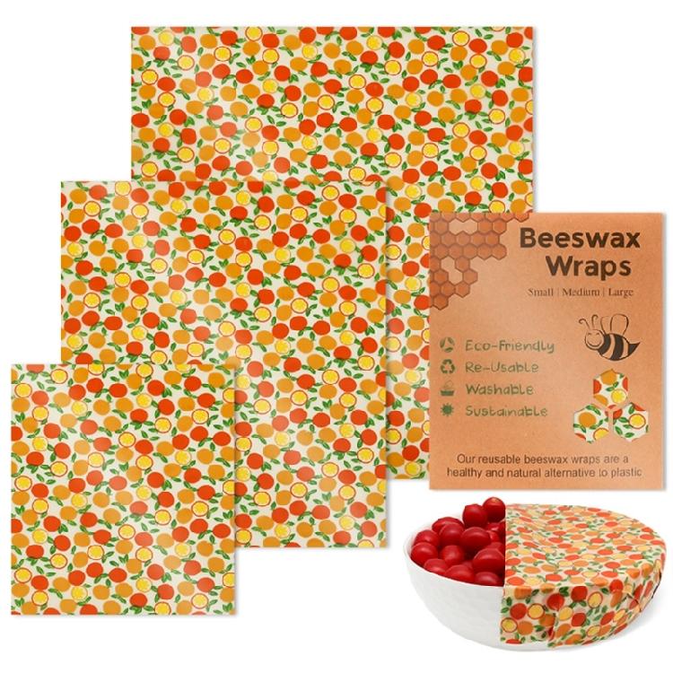 Stylish Beeswaxs Food Wrappers Set of 3 Keeps Food Freshness Naturally Sturdy Cotton Home Accessory for Organization