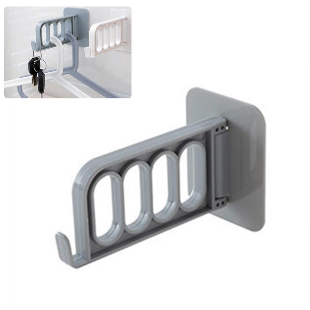 

4 Hole Clothes Hanger Storage Hook Folding Adhesive Hanger Hook