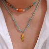 Trendiges Fischdesign Verstellbare Seilkette Edelstahl-Anhänger Halskette Weicher Bequemer Schmuck für Damen Herren Geschenk