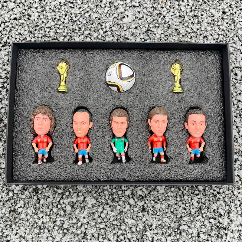 Football Figurine Set Doll Car Decoration World Cup Souvenir Euro Style