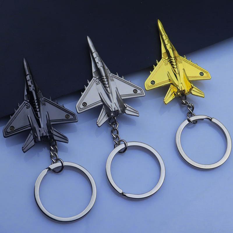 Men's Metal Fighter Keychain Gadgets For Men Battleplane Key Chain On Bag Car Trinket Jewelry Boyfriend Gift Souvenirs