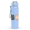 1PC Three Minimal Cat Faces 750ml Color Plastic Sports Water Bottle Leakproof Flip Straw Lid Suitable for Sports Office Home Use