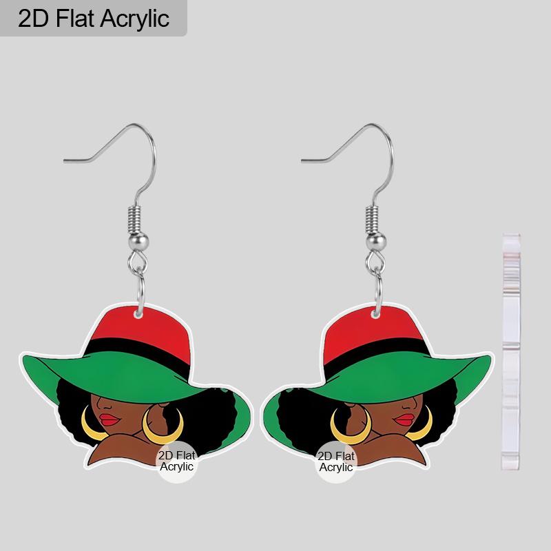 

1 Pair/2 Pairs Elegant Colorful Hat African Female Acrylic Earrings Perfect for Festivals Parties Banquet and Daily Wear Holiday Gift for Women 1pair