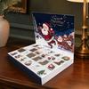 Holiday Party Supplies Christmas Countdown Gift Packaging Box, Xmas Advent Calendar with 24 Present Boxes Slots, DIY Fillable Empty Storage